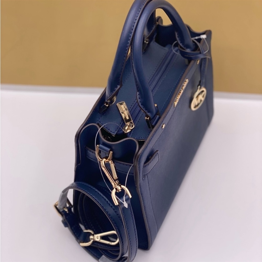 MICHAEL KORS RAYNE SMALL EAST WEST SATCHEL NAVY COLOR - Picture 5 of 15